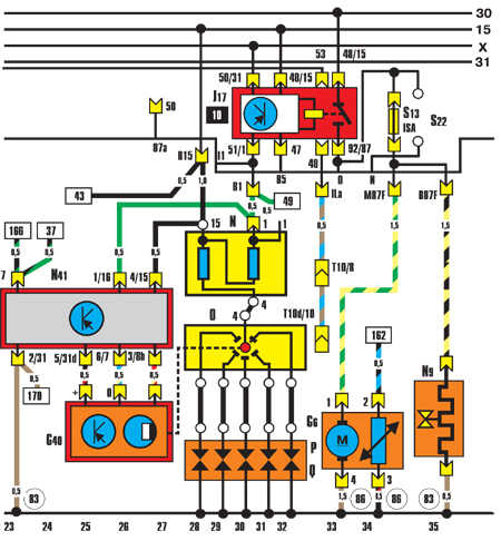 audi 100 2.3 схема электрооборудования