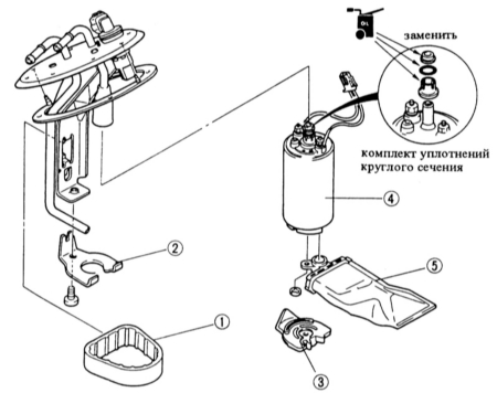  Снятие и установка топливного насоса Mazda 323