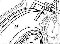  Проверка толщины тормозных дисков и их бокового биения Mercedes-Benz W201