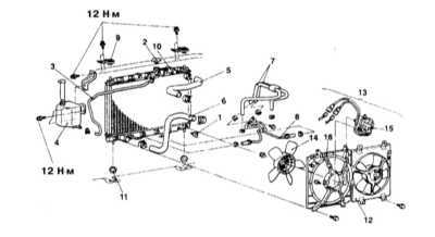  Снятие и установка вентилятора системы охлаждения двигателя Mitsubishi Galant