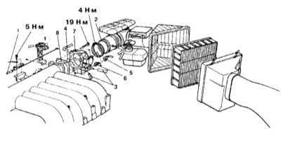  Снятие и установка корпуса дросселя Mitsubishi Galant