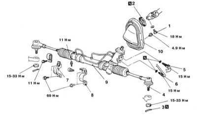  Снятие и установка гидроусиленного рулевого механизма Mitsubishi Galant